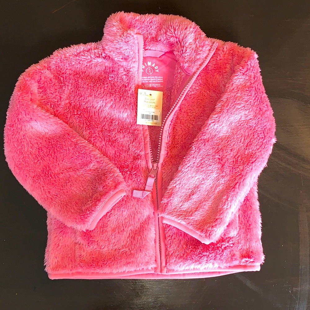 NWT Primary Brand Toddler Fuzzy Fleece Jacket Size 2T Pink